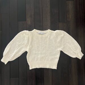 Zara Cream Crew Neck Sweater